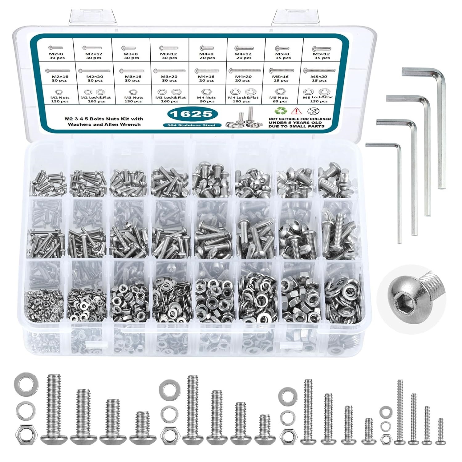 Nuts Mix - 1625 Pieces M2 M3 M4 M5